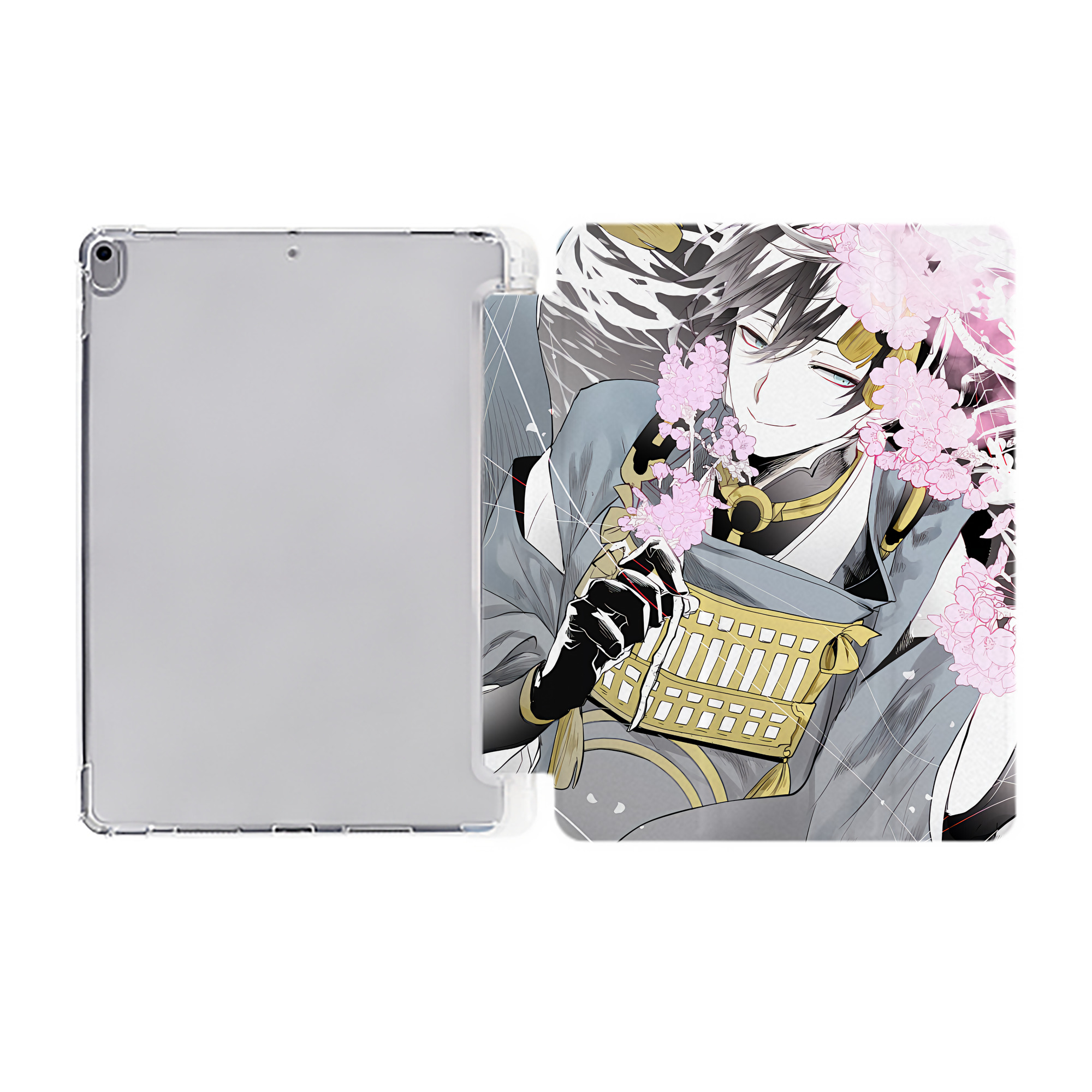 （画像用） 刀剣乱舞 Touken Ranbu IPad ケース ペン収納付き 三つ折りスタンド PUレザー×シリコン 対応機種9.5/10.5/10.9インチ